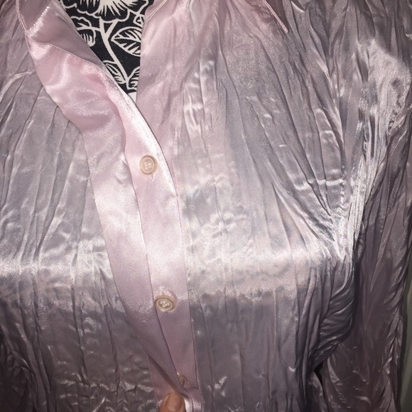 Moda International Pale Pink Crinkle Button Shirt - Picture 6 of 8
